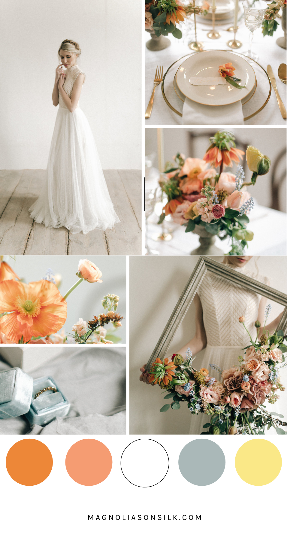 Inspiration für eine Frühlingshochzeit 1 moodboard spring wedding color palette