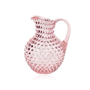 klimchi hobnail jug glass carafe pink pink 1