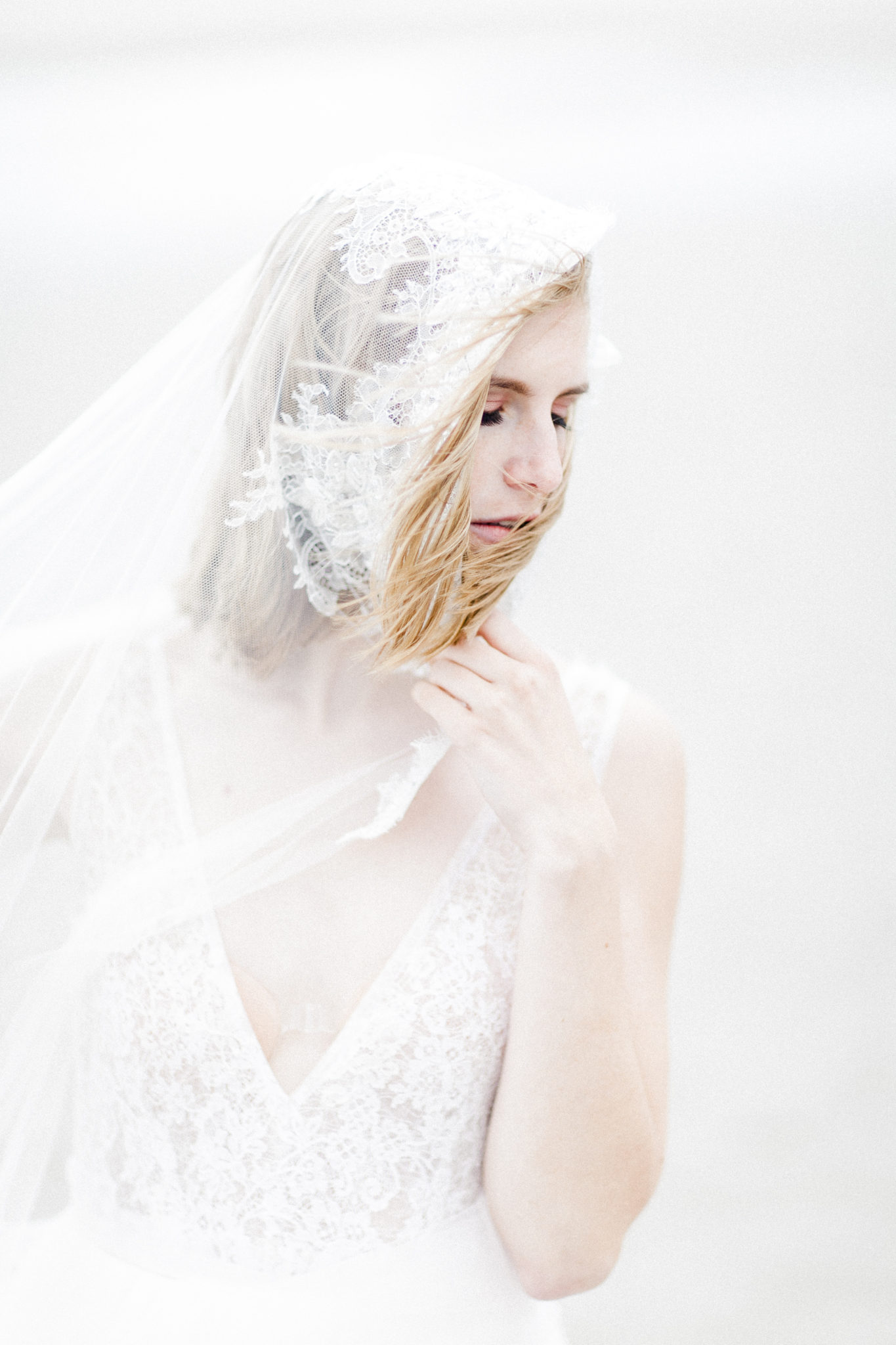 Fine art wedding veil