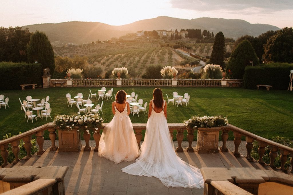2 brides at Villa Medicea