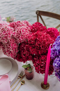 table decoration with hydrangeas 19