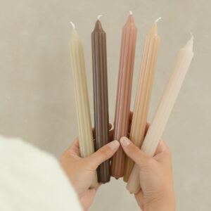 TAFELKERZEN-4er-Set rustik lys Blush
