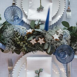 magnolias on silk weihnachten winter wonderland platzset blau quadrat 13