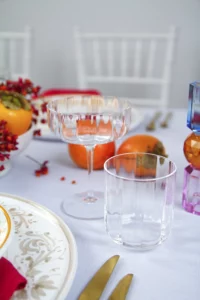 Jazz glasses and persimmon decoration