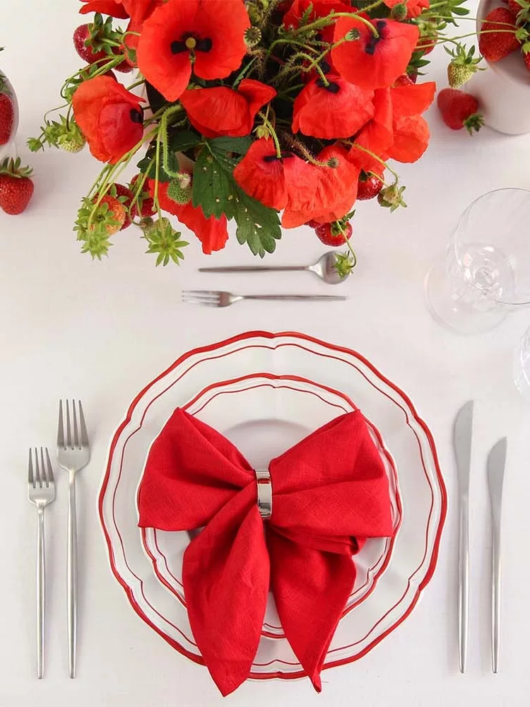 magnolias on silk table of the month june poppy strawberry red white table inspiration 112