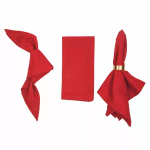 Linen napkin in poppy flower red
